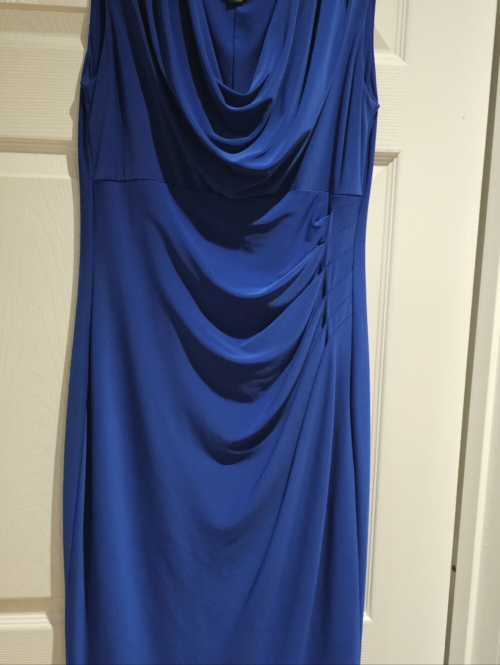 Lauren Ralph Lauren Royal Blue Sleeveless Cowl Midi Dress